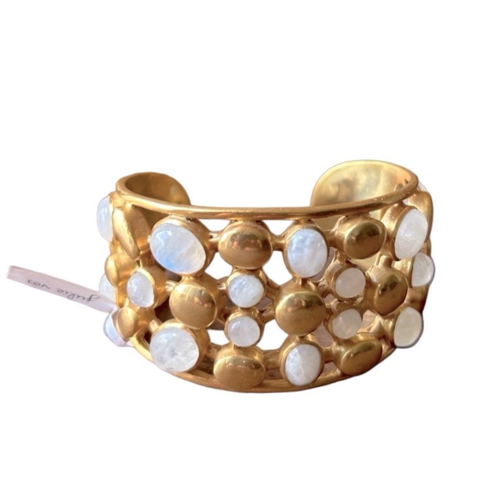 Julie Vos cuff bracelet gold and iridescent pearl NWT